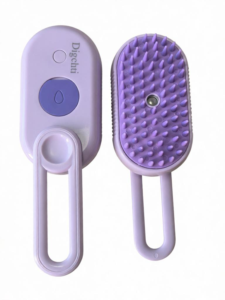 2pcs Cat and dog electric spray massage silicone comb, pet supplies